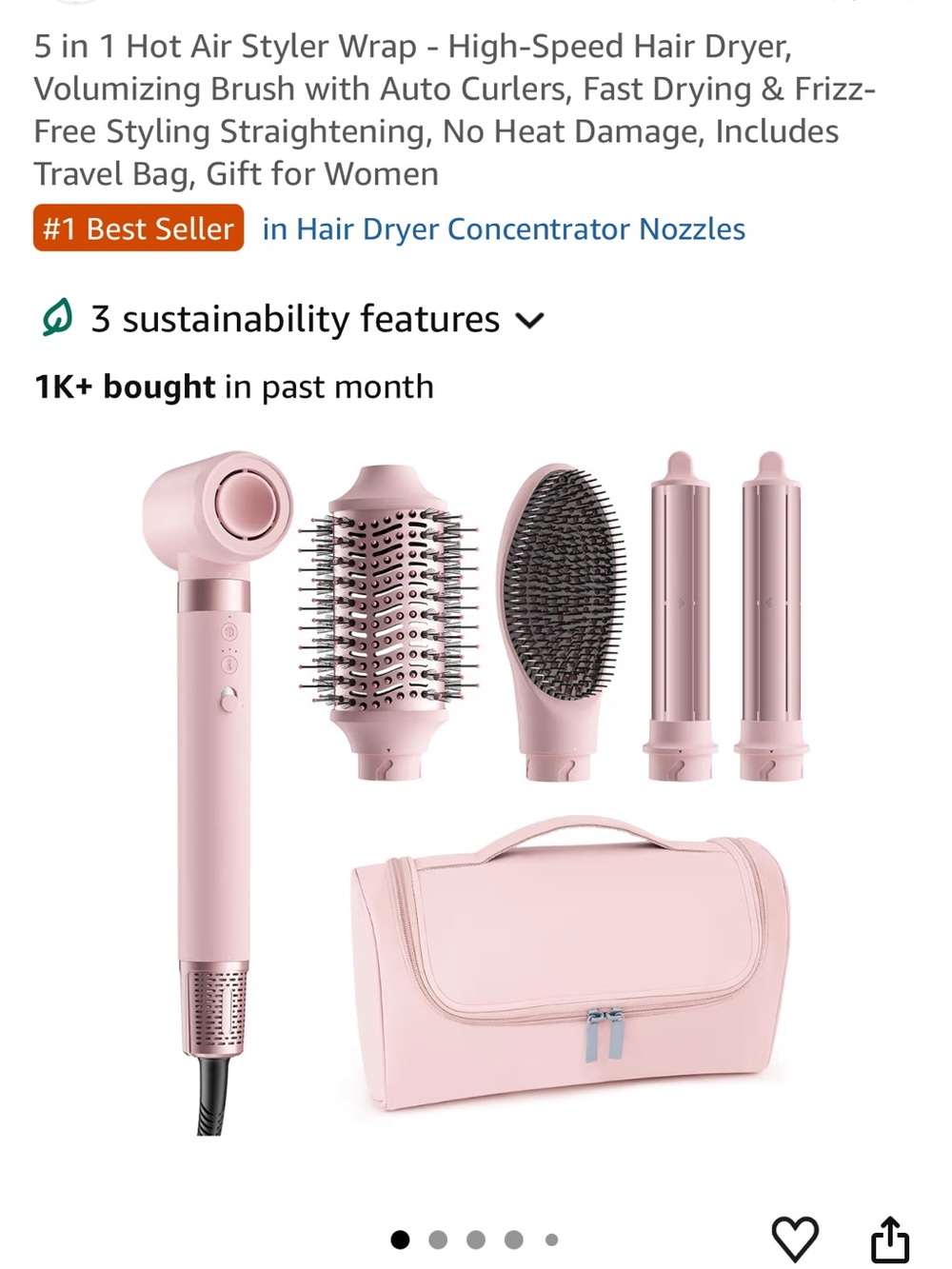 Brand new 5-in-1 Pink Hot Air Styler Set
